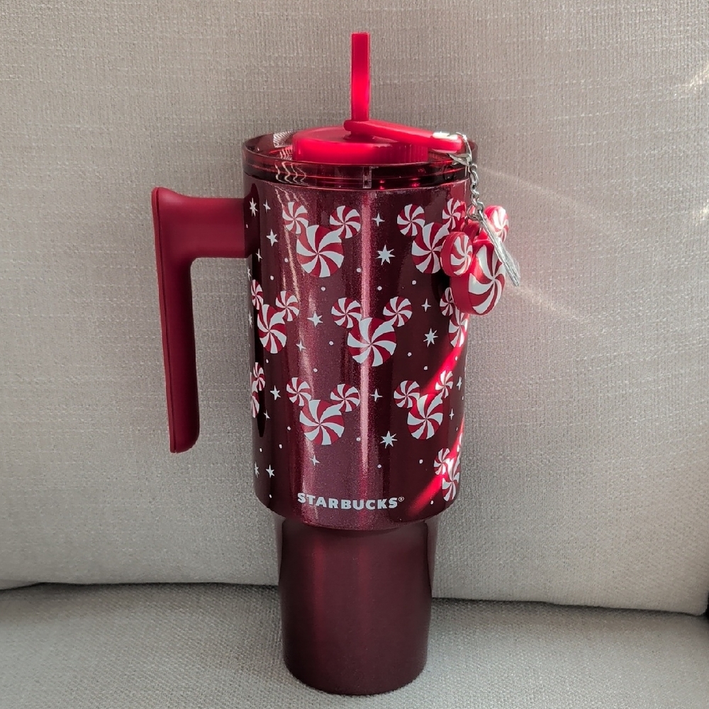 Starbucks Walt Disney World Collab Red Tumbler with Peppermint Mickey Design NEW